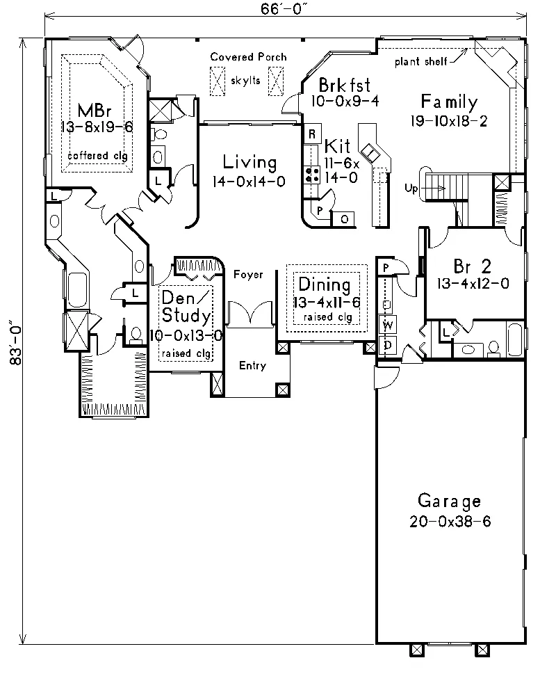 Southwestern House Plan First Floor - Kensington Luxury Ranch Home 048D-0003 - Search House Plans and More