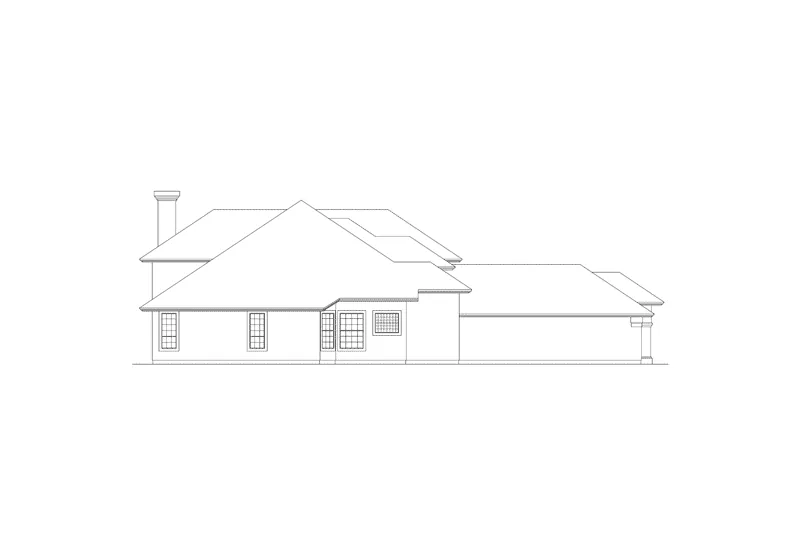 Sunbelt House Plan Left Elevation - Kensington Luxury Ranch Home 048D-0003 - Search House Plans and More
