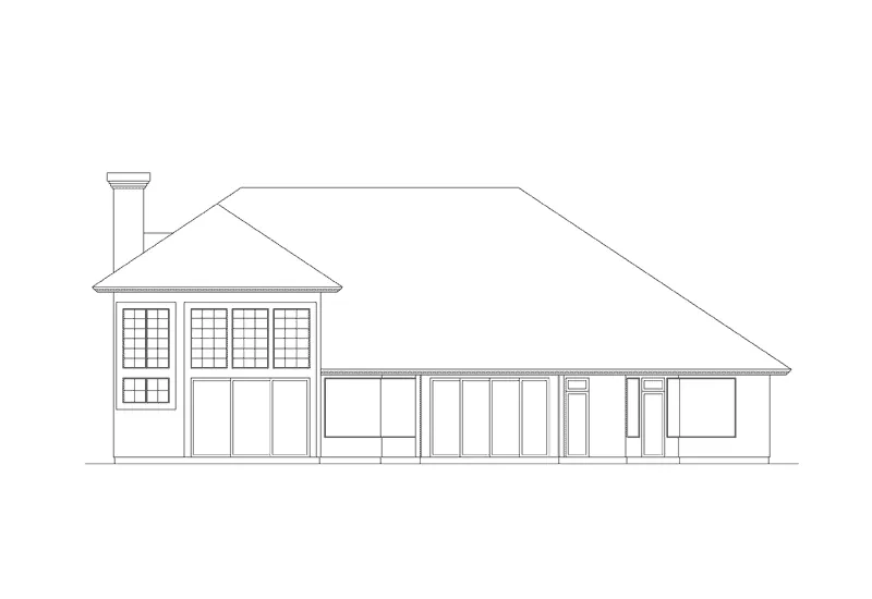 Southwestern House Plan Rear Elevation - Kensington Luxury Ranch Home 048D-0003 - Search House Plans and More