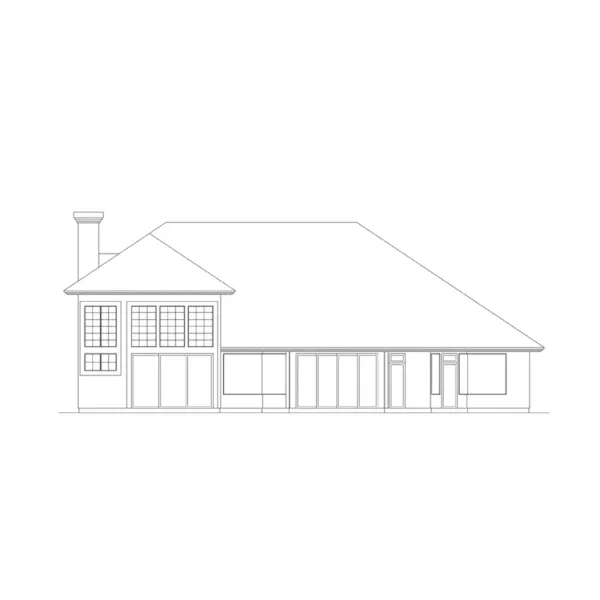 Traditional House Plan Rear Elevation - Kensington Luxury Ranch Home 048D-0003 - Search House Plans and More