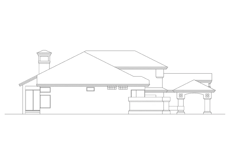 Sunbelt House Plan Left Elevation - Wynehaven Luxury Florida Home 048D-0004 - Shop House Plans and More