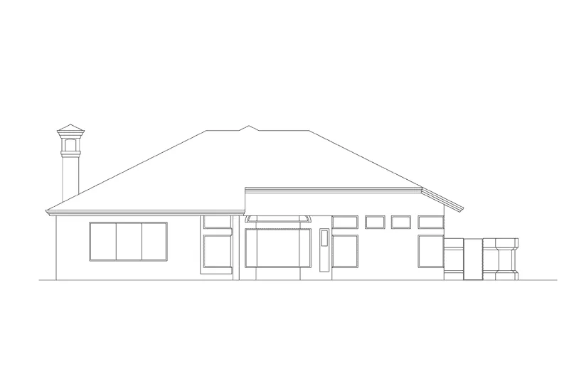 Ranch House Plan Rear Elevation - Wynehaven Luxury Florida Home 048D-0004 - Shop House Plans and More