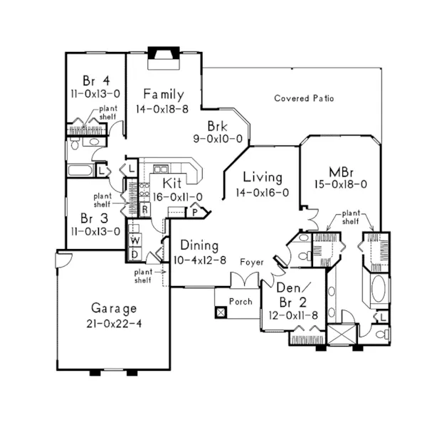 Southwestern House Plan First Floor - Valrico Florida Sunbelt Home 048D-0005 - Shop House Plans and More