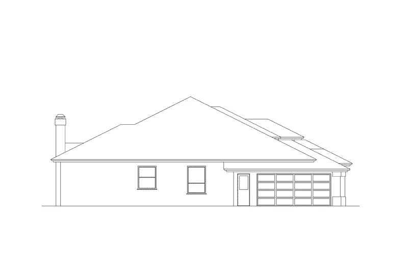 Sunbelt House Plan Left Elevation - Valrico Florida Sunbelt Home 048D-0005 - Shop House Plans and More