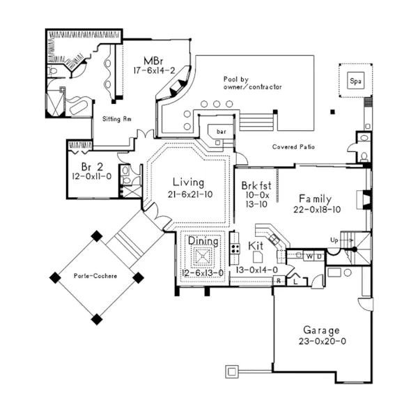 Luxury House Plan First Floor - Royalspring Modern Sunbelt Home 048D-0007 - Shop House Plans and More