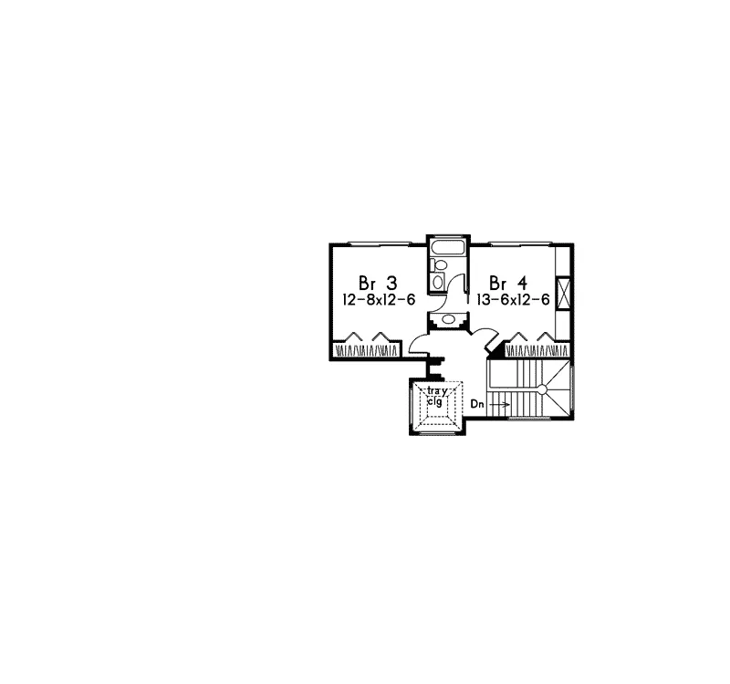 Santa Fe House Plan Second Floor - Royalspring Modern Sunbelt Home 048D-0007 - Shop House Plans and More