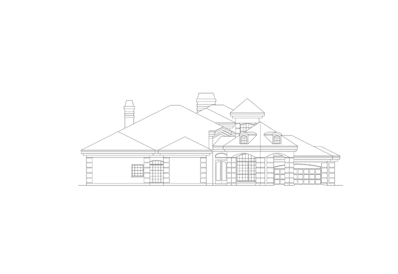 Sunbelt House Plan Left Elevation - Royalspring Modern Sunbelt Home 048D-0007 - Shop House Plans and More