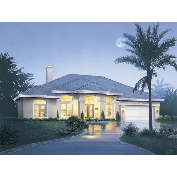 Stately Covered Front Entry To This Home