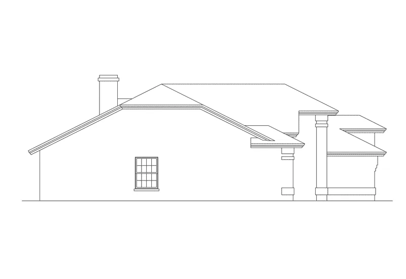 Sunbelt House Plan Left Elevation - Bellerive Sunbelt Ranch Home 048D-0009 - Search House Plans and More