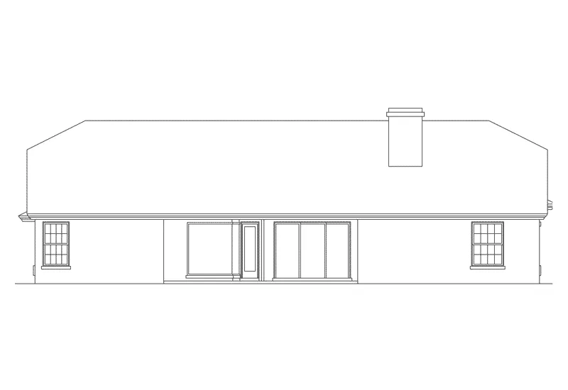 Sunbelt House Plan Rear Elevation - Bellerive Sunbelt Ranch Home 048D-0009 - Search House Plans and More