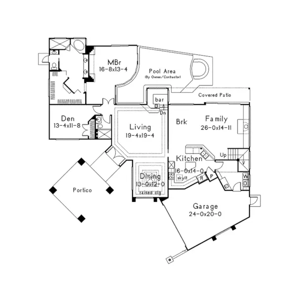 Florida House Plan First Floor - Coral Way Mediterranean Home 048D-0010 - Search House Plans and More