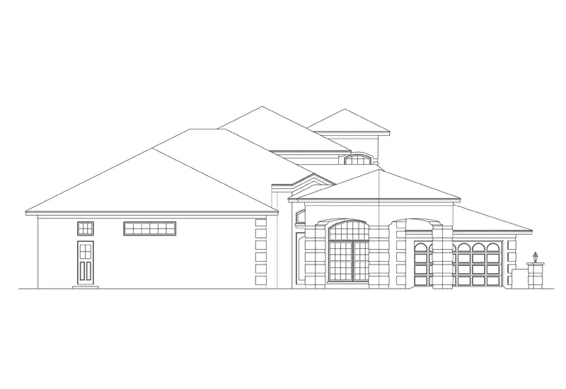 Sunbelt House Plan Left Elevation - Coral Way Mediterranean Home 048D-0010 - Search House Plans and More
