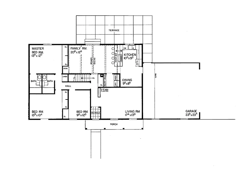 Traditional House Plan First Floor - Bowling Green Efficient Home 049D-0002 - Search House Plans and More