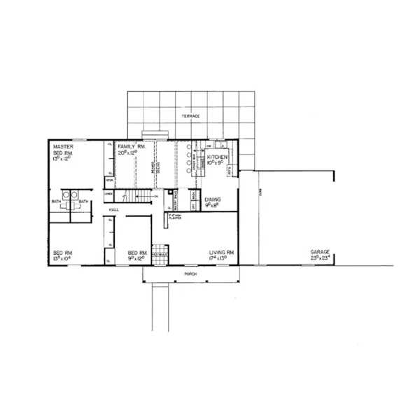 Country House Plan First Floor - Bowling Green Efficient Home 049D-0002 - Search House Plans and More