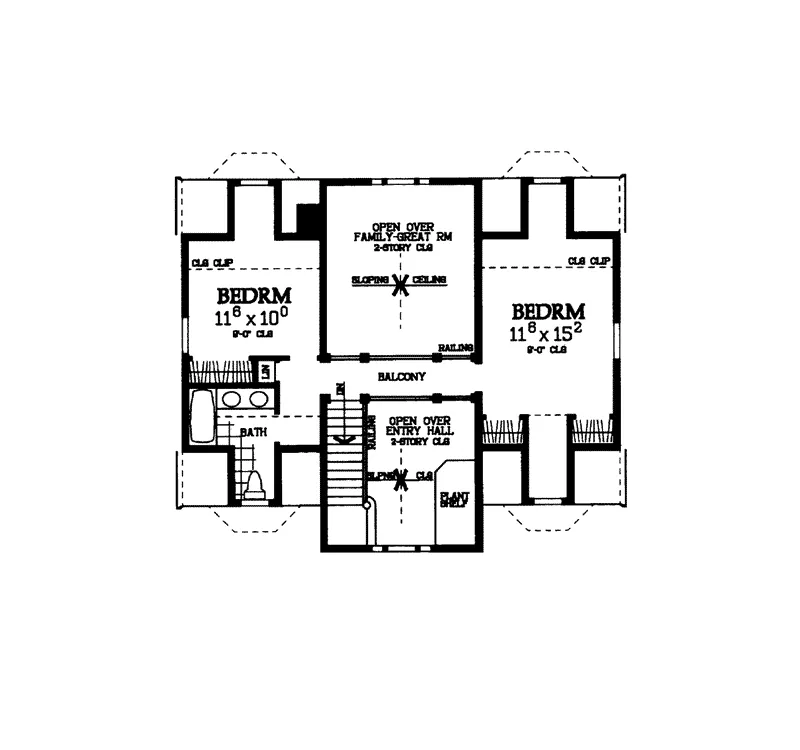 Southern House Plan Second Floor - Elliot Spring Southern Home 049D-0006 - Search House Plans and More