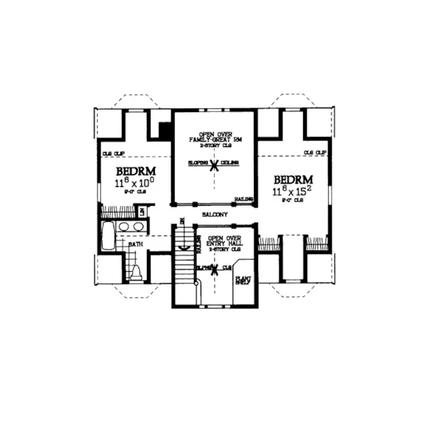 Country House Plan Second Floor - Elliot Spring Southern Home 049D-0006 - Search House Plans and More