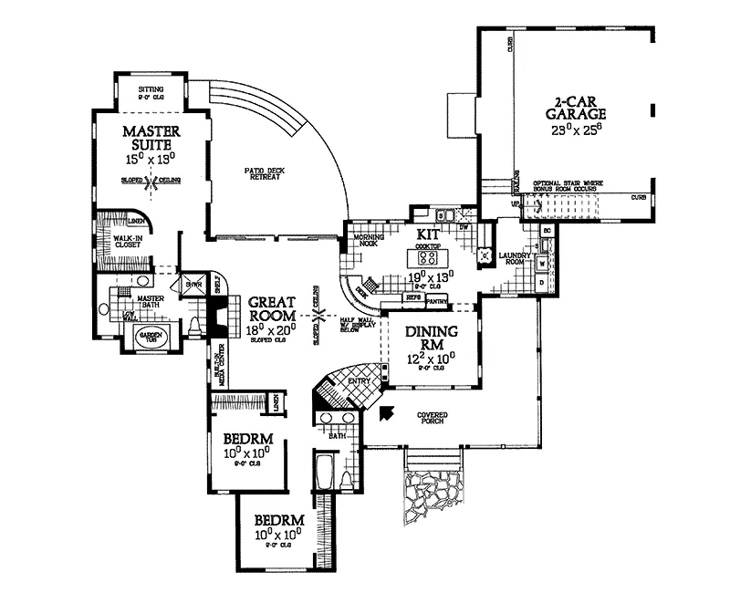 Ranch House Plan First Floor - Dania Country Home 049D-0008 - Search House Plans and More