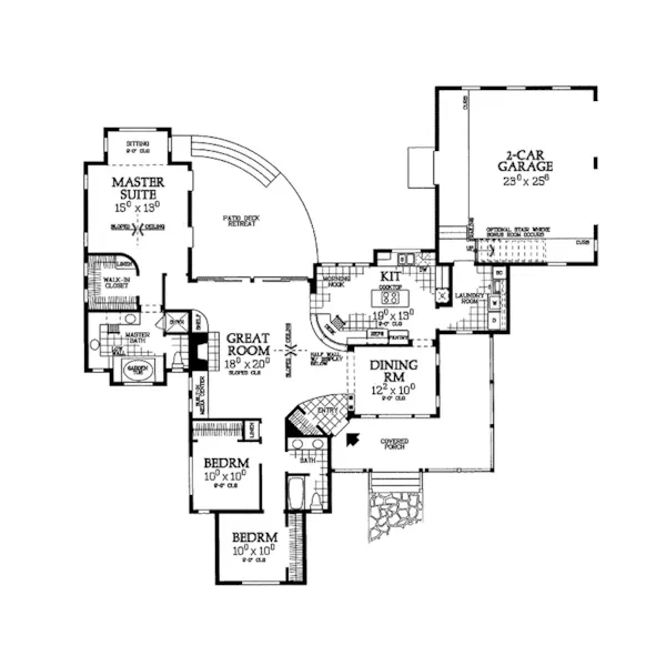 Country House Plan First Floor - Dania Country Home 049D-0008 - Search House Plans and More