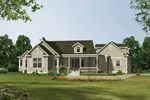 Traditional Ranch Style House With Wrap-Around Covered Porch