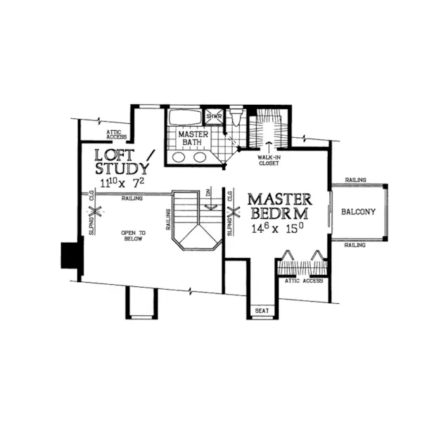 Lowcountry House Plan Second Floor - Rhodes Country Home 049D-0009 - Shop House Plans and More