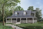 Lowcountry Home Style With Deep Wrap-Around Covered Porch