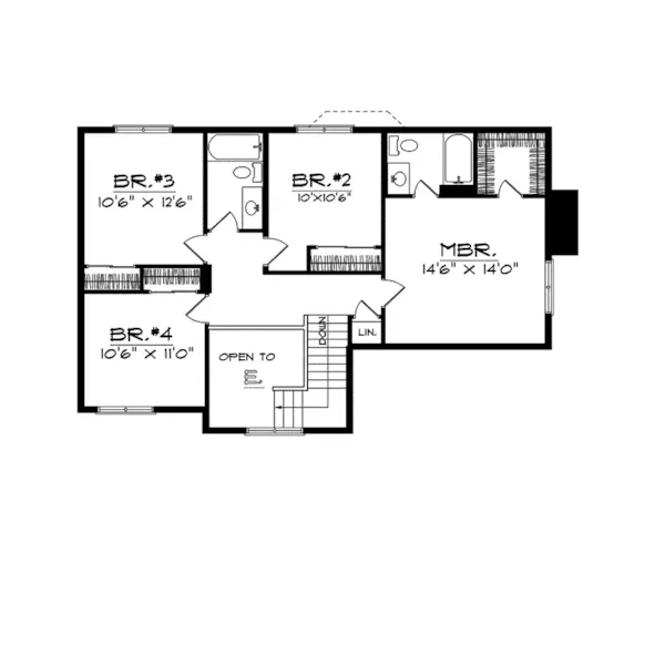 Traditional House Plan Second Floor - Crestview Country Home 051D-0001 - Search House Plans and More