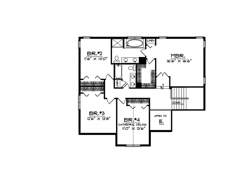 Traditional House Plan Second Floor - Union Park Traditional Home 051D-0002 - Shop House Plans and More