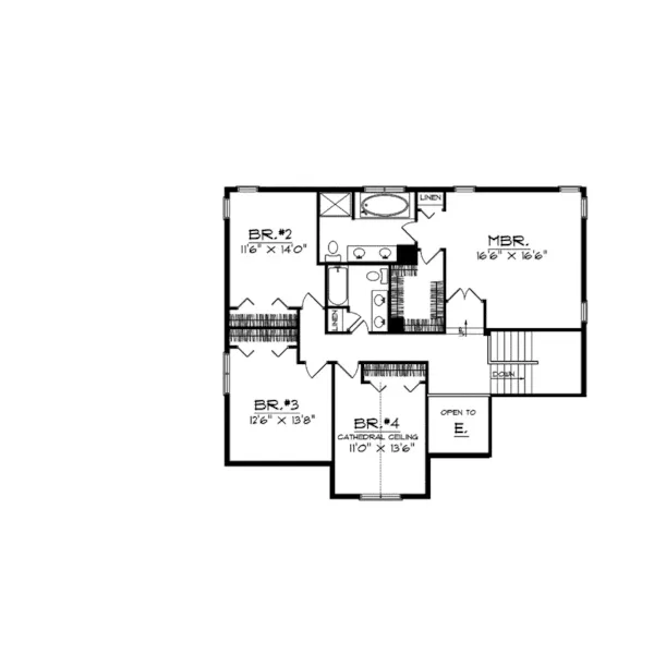 Traditional House Plan Second Floor - Union Park Traditional Home 051D-0002 - Shop House Plans and More