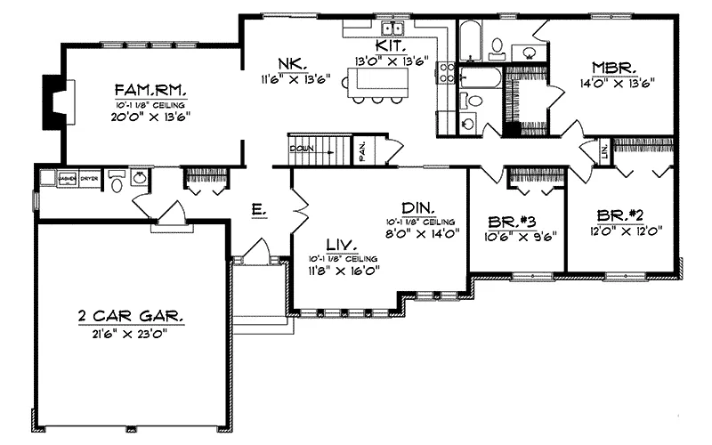 Traditional House Plan First Floor - Monteverde Ranch Home 051D-0012 - Shop House Plans and More