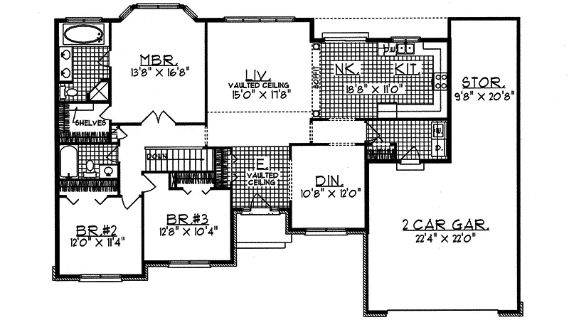 Ranch House Plan First Floor - Barton Lake Country Ranch Home 051D-0013 - Search House Plans and More