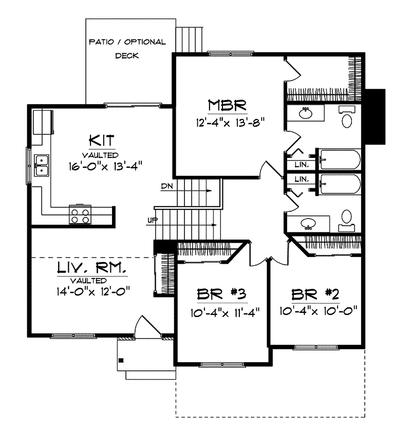 Traditional House Plan First Floor - Clarion Split-Level Home 051D-0018 - Search House Plans and More