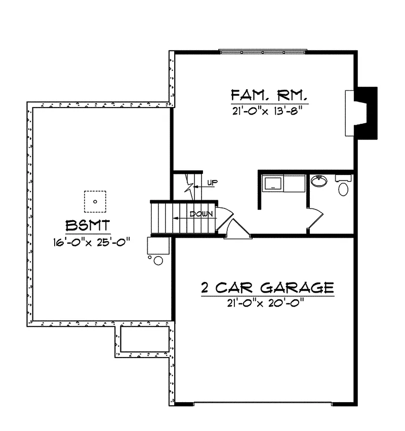 Traditional House Plan Lower Level Floor - Clarion Split-Level Home 051D-0018 - Search House Plans and More
