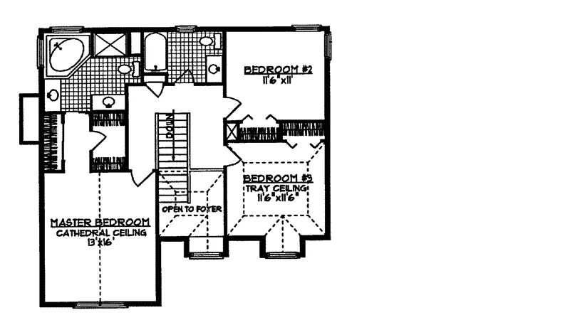 Southern House Plan Second Floor - Charlevoix Victorian Home 051D-0019 - Search House Plans and More