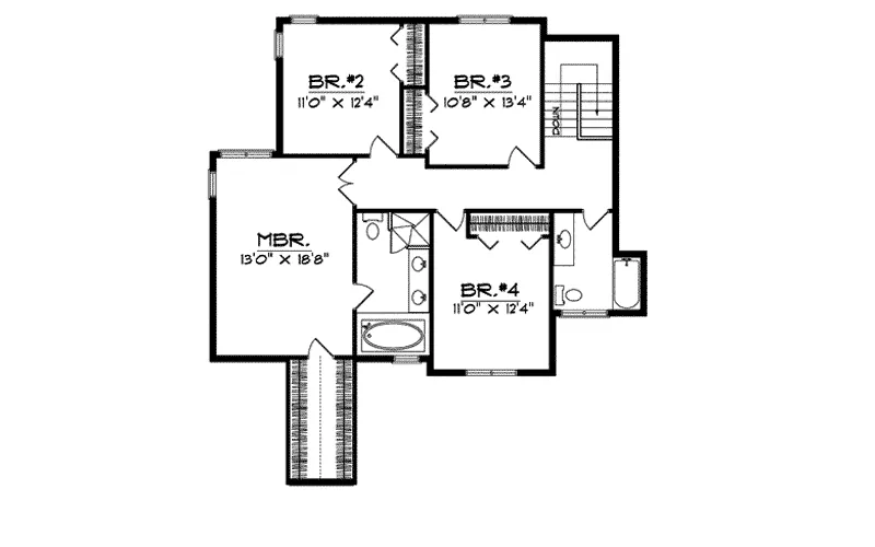 Farmhouse Plan Second Floor - Henrietta Park Traditional Home 051D-0025 - Search House Plans and More