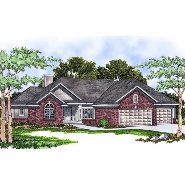 Traditional House Plan Front Photo 02 - Asheboro Country Ranch Home 051D-0028 - Search House Plans and More