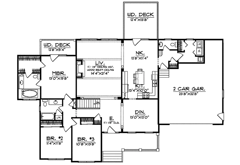 Southern House Plan First Floor - Clarkson Hill Southern Home 051D-0030 - Search House Plans and More
