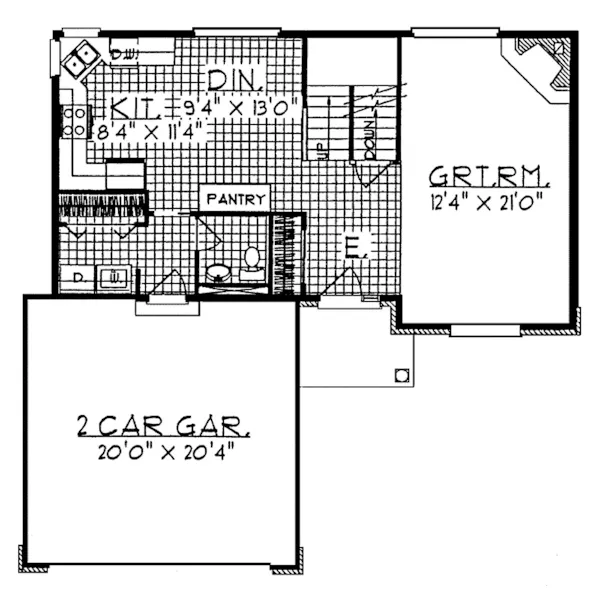 Traditional House Plan First Floor - Findley Traditional Home 051D-0037 - Search House Plans and More