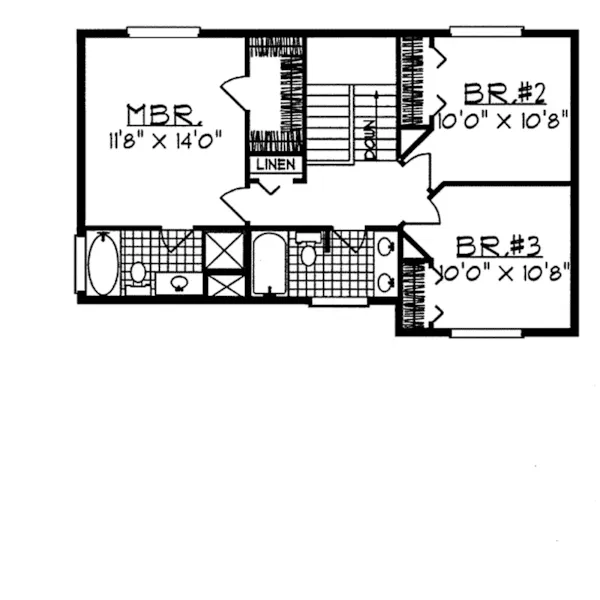 Traditional House Plan Second Floor - Findley Traditional Home 051D-0037 - Search House Plans and More