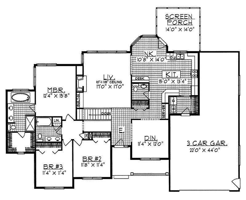 Country House Plan First Floor - Sterling Heights Ranch Home 051D-0039 - Shop House Plans and More