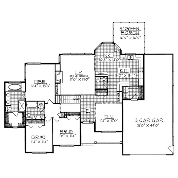 Ranch House Plan First Floor - Sterling Heights Ranch Home 051D-0039 - Shop House Plans and More