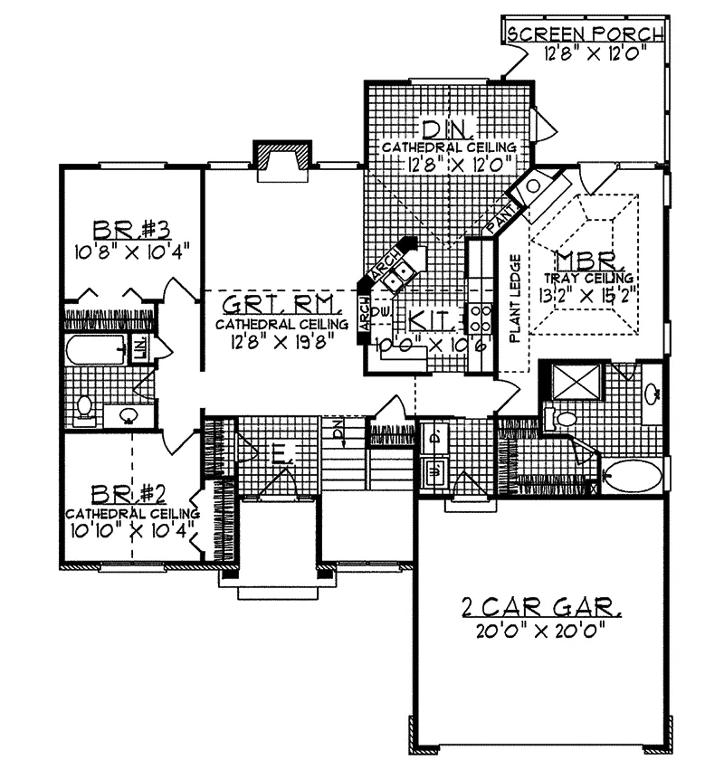 Ranch House Plan First Floor - Cascade Grove Ranch Home 051D-0040 - Search House Plans and More