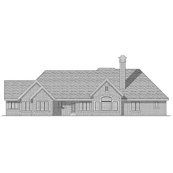 Tudor House Plan Rear Elevation - Harper Woods Ranch Home 051D-0046 - Search House Plans and More