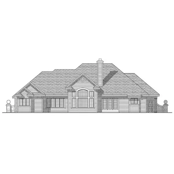 Ranch House Plan Rear Elevation - Eleanor Luxury Ranch Home 051D-0048 - Search House Plans and More