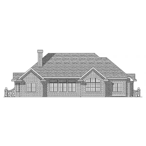 Country House Plan Rear Elevation - Wyandotte Ranch Home 051D-0049 - Shop House Plans and More