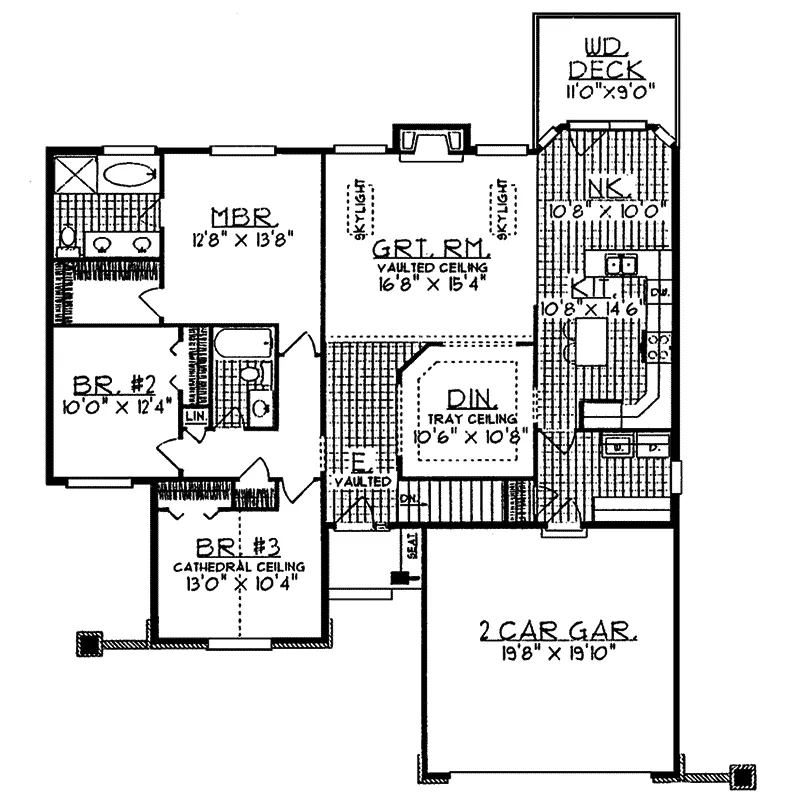 Ranch House Plan First Floor - Lathrup Traditional Ranch Home 051D-0050 - Shop House Plans and More