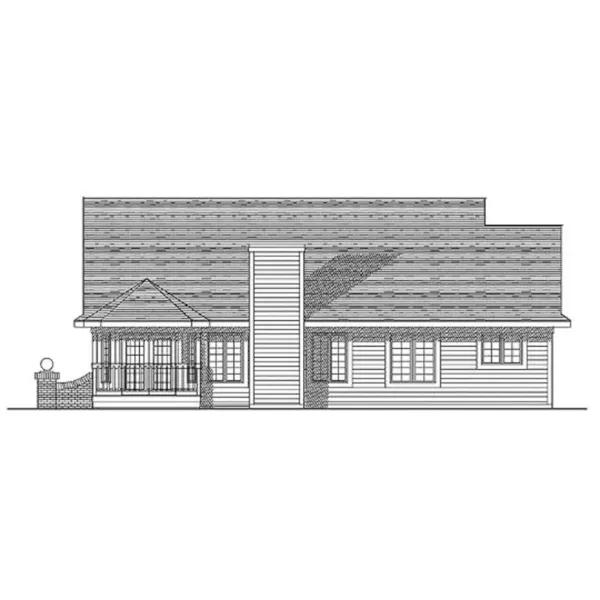 Ranch House Plan Rear Elevation - Lathrup Traditional Ranch Home 051D-0050 - Shop House Plans and More