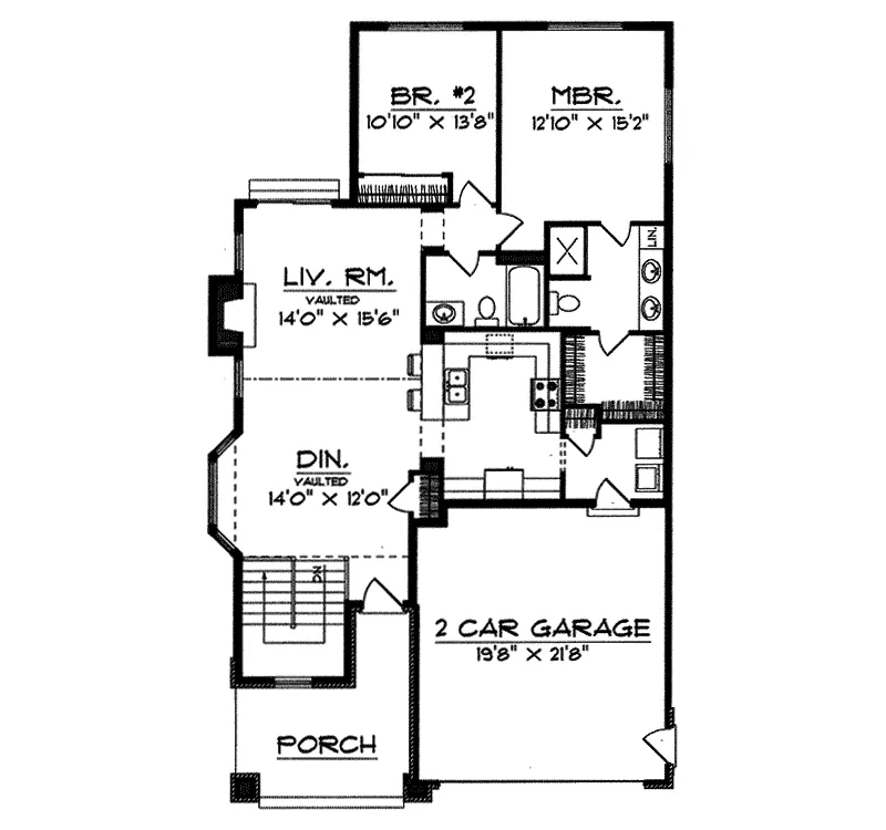Ranch House Plan First Floor - Champlin Neoclassical Home 051D-0051 - Search House Plans and More