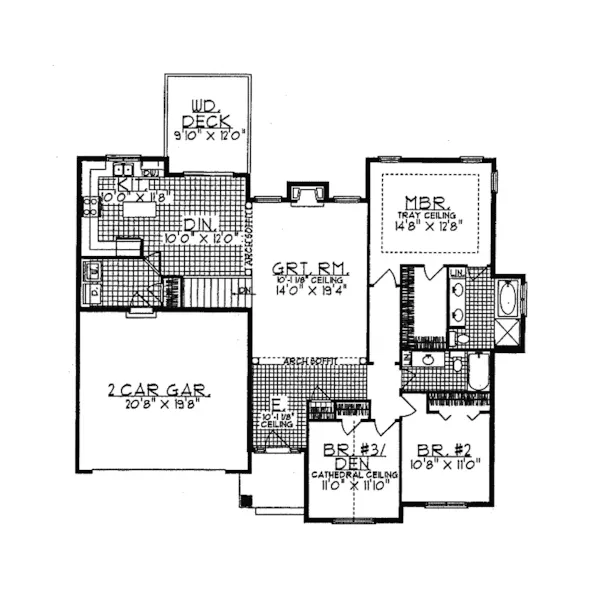 Neoclassical House Plan First Floor - Elmcreek Narrow Lot Home 051D-0052 - Search House Plans and More