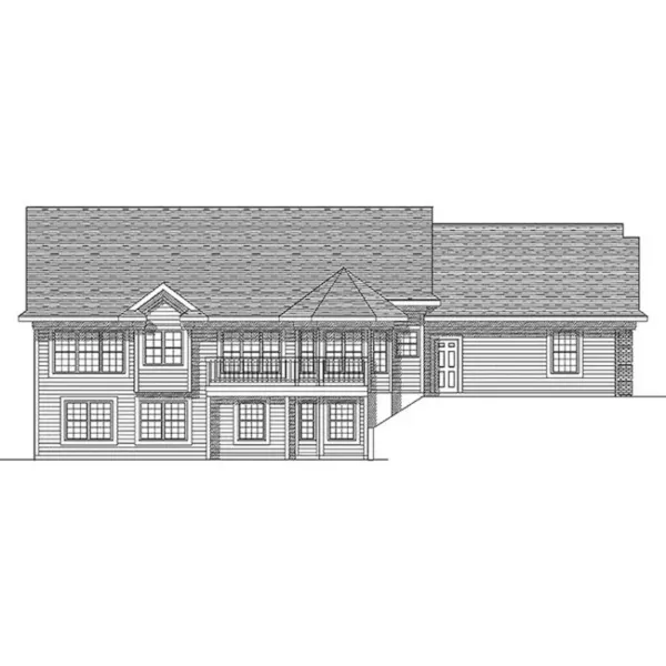 Traditional House Plan Rear Elevation - Robbinsdale Brick Ranch Home 051D-0054 - Shop House Plans and More