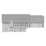 Traditional House Plan Rear Elevation - Robbinsdale Brick Ranch Home 051D-0054 - Shop House Plans and More